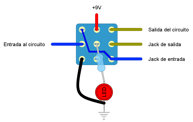 Conexionado 3PDT con input a masa